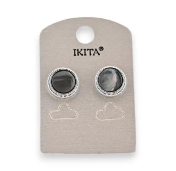 Ikita silver mother-of-pearl earrings