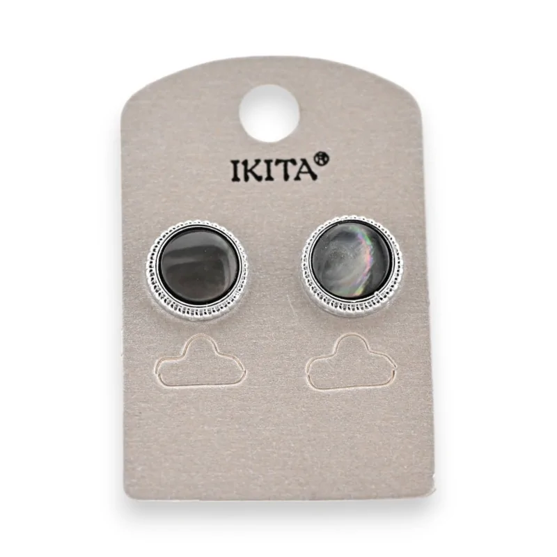 Ikita silver mother-of-pearl earrings