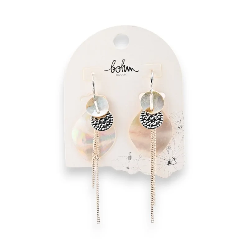 Bohemian mother-of-pearl and silver earrings by Bohm