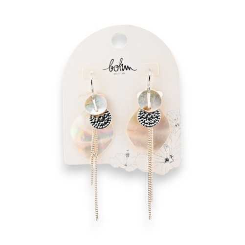 Bohemian mother-of-pearl and silver earrings from Bohm