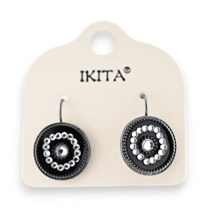 Ikita black and white Strass earrings