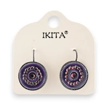 Ikita purple rhinestone earrings