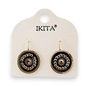 Ikita brown and rhinestone earrings