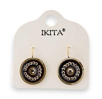Sleeping earrings Ikita brown with rhinestones