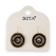 Ikita brown and rhinestone earrings