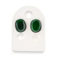 Black metal bottle green earrings