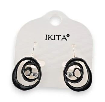 Black spiral earrings by Ikita