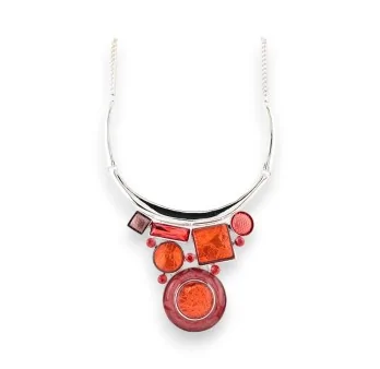 Bright Orange Geometric Necklace