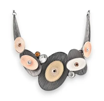 Contemporary necklace in shades of beige by Belle Miss