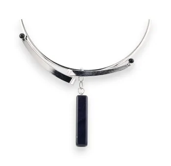 Contemporary design silver choker necklace Belle Miss