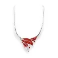 Collana Foglie Rosse Strass