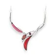 Collana Argentata design Belle Miss Fucsia