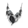 Black and Grey Metallic Foliage Necklace from Belle Miss