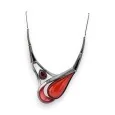 Metal necklace Belle Miss contemporary design red