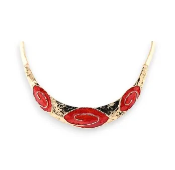 Collier semi-rigide Ikita doré et rouge