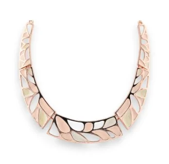 Collier semi rigide Cuivré Rosé Mosaïque pastelle