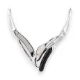 Elegant Semi-Rigid Silver Necklace