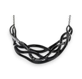 Collar semirrígido trenzado de metal negro de Ikita