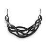 Twisted semi-rigid black metal necklace by Ikita