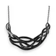 Semi-rigid twisted black metal necklace from Ikita