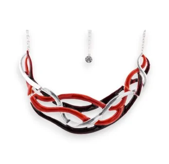 Intertwined Red Shades Necklace by Ikita