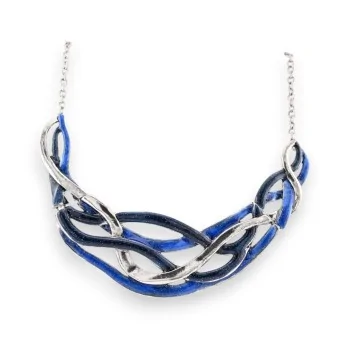 Semi-rigid Blue Silver necklace by Ikita