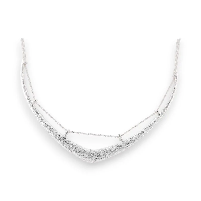 Hammered Silver Semi-Rigid Necklace by Ikita