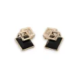 Gold and black stone jewelry store small earrings