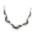 Dark Silver Wave Necklace by Ikita