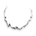 Aged silver wave necklace by Ikita