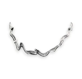 Aged silver wave necklace by Ikita