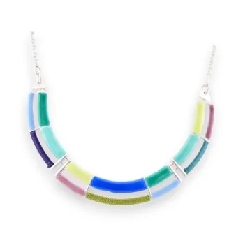 Collar Plateado Multicolor Ikita