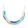 Ikita Silver, Green and Blue Semi-Rigid Necklace