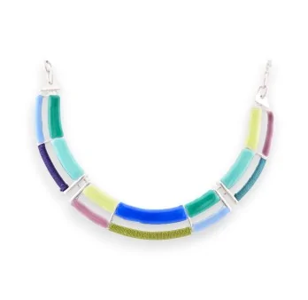 Collar Plateado Multicolor Ikita