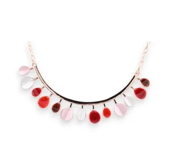 Semi-rigid necklace Ikita Copper Rose shades of red