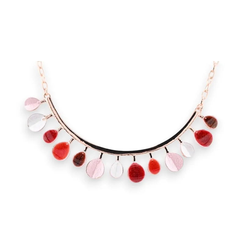 Collar semirrígido Ikita en cobre rosa con matices de rojo