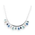 Silver Ikita necklace with blue-toned pendants