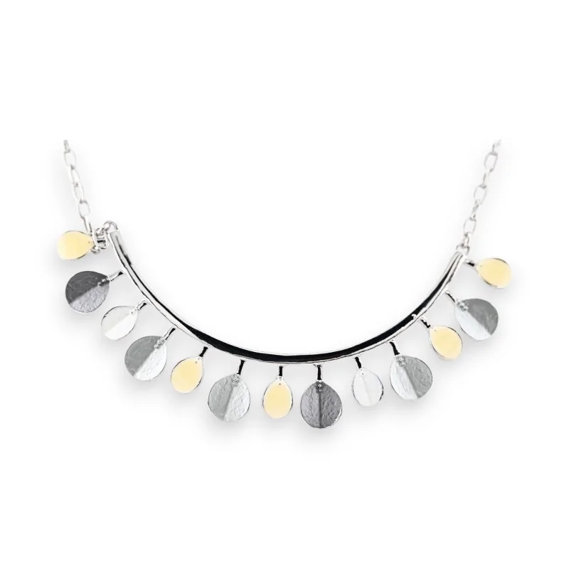 Ikita Choker Necklace Silver Cascade Shades of Black Gray