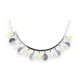 Ikita Silver Choker Necklace Cascade Shades of Gray and Black