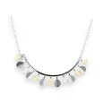 Ikita Choker Necklace Silver Cascade Shades of Black Gray