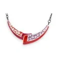 Japanese Red Garnet Crescendo Necklace by Ikita