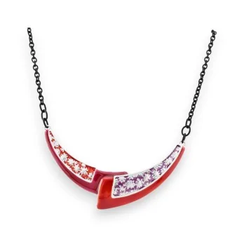 Japanese Red Garnet Crescendo Necklace by Ikita