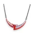 Japanese Red Garnet Crescendo Necklace by Ikita