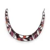 Semi-rigid mosaic necklace by Ikita in orange