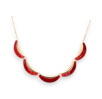 Collier semi-rigide rouge Ikita en métal doré