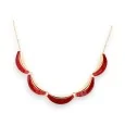 Red semi-rigid Ikita necklace in gold-plated metal