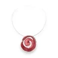 Collana Girocollo a Spirale Bordeaux Argento