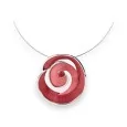 Collier Ras de Cou Spirale bordeau Argenté