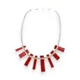 Collier Ethnique Doré Ikita rouge