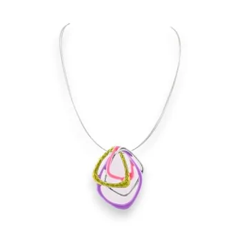 Multicolor Geometric Pendant Necklace Ikita